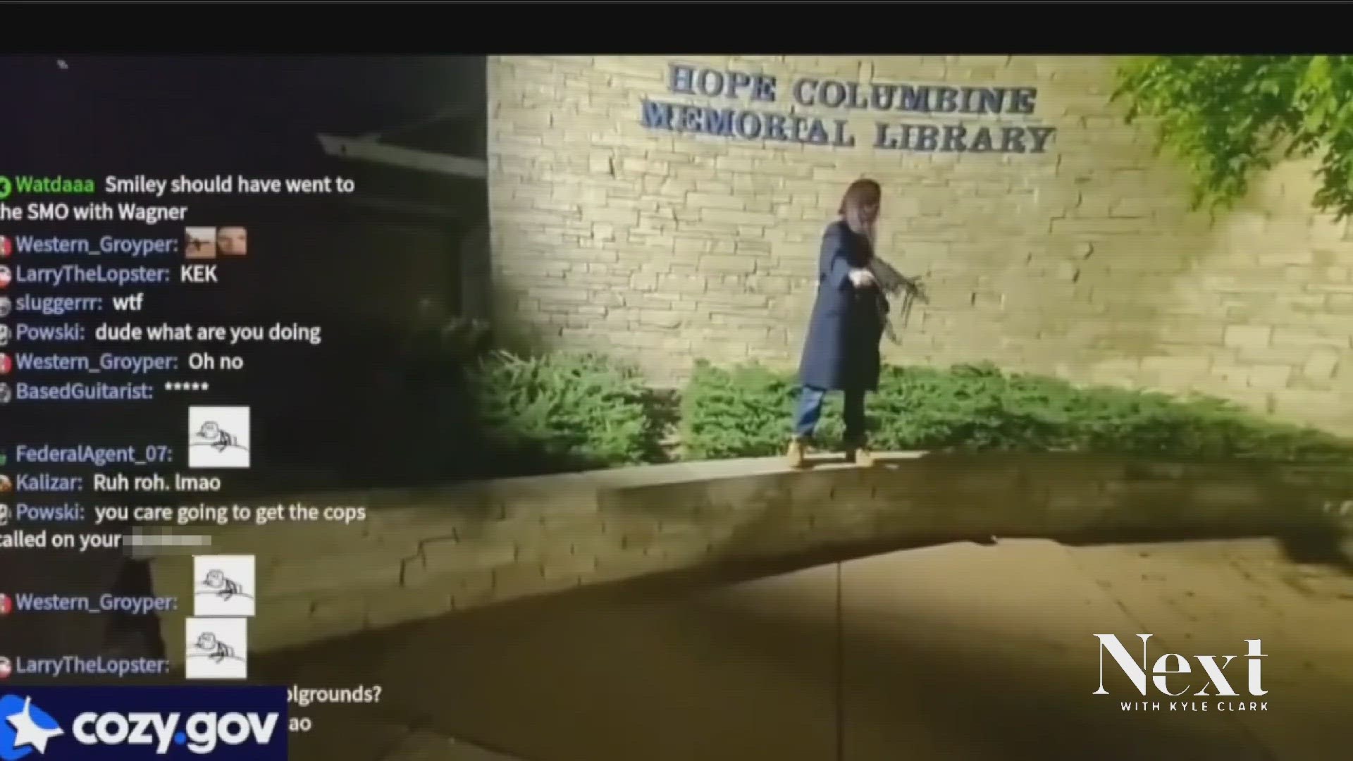 Investigators got calls last night about a livestream of two men on the Columbine campus with guns, who were talking about the 1999 shooting being a "false flag."