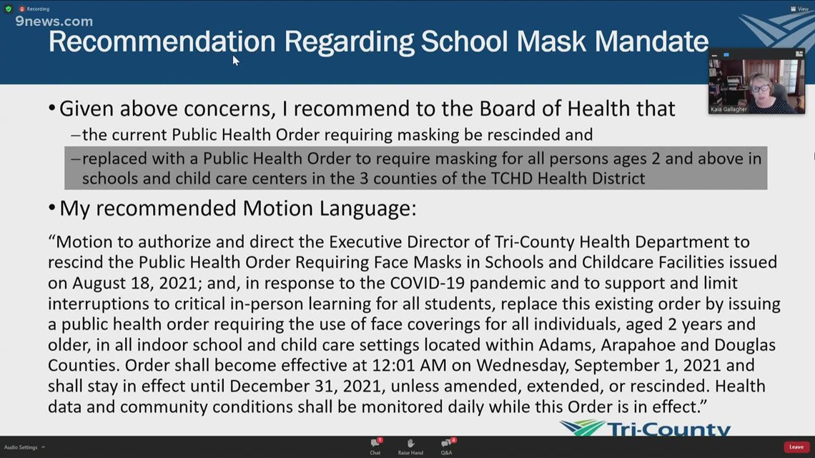 Counties can no longer opt out of Tri-County Health's school mask mandate
