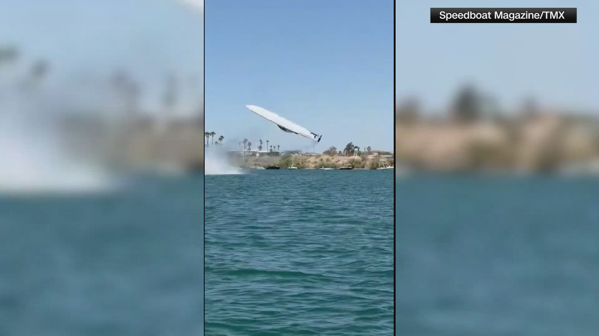 Boat flips through the air while trying to set speed record