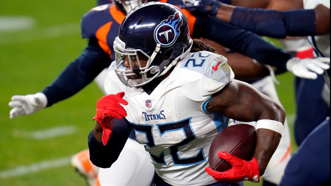 Denver Broncos defensive lineman Jonathan Harris (92) plays against the  Tennessee Titans during the first half of an NFL football game Sunday, Nov.  13, 2022, in Nashville, Tenn. (AP Photo/Mark Zaleski Stock