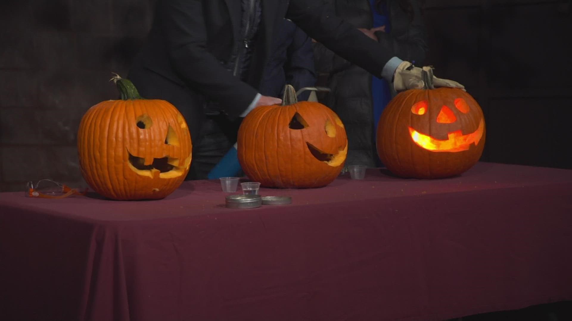 Science guy Steve Spangler is back to honor our long-standing tradition of carving pumpkins using some cool chemistry.