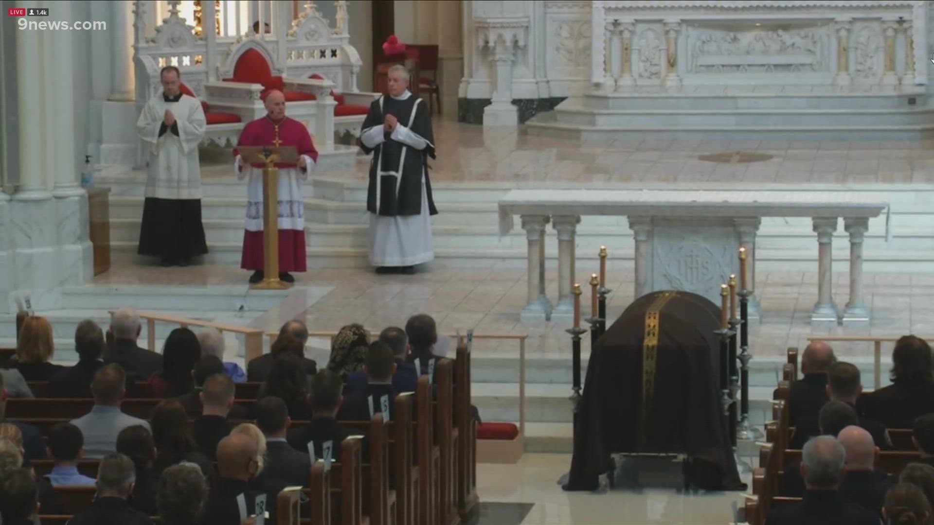 Archdiocese of Denver held a Catholic funeral Mass on Monday. Officer Talley's public funeral will be held Tuesday.