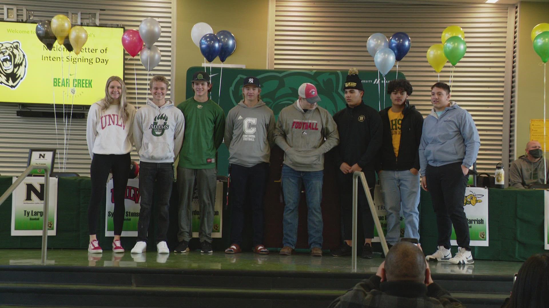 Watch as student-athletes from Bear Creek High School sign their National Letters of Intent to play at college and reflect on their careers