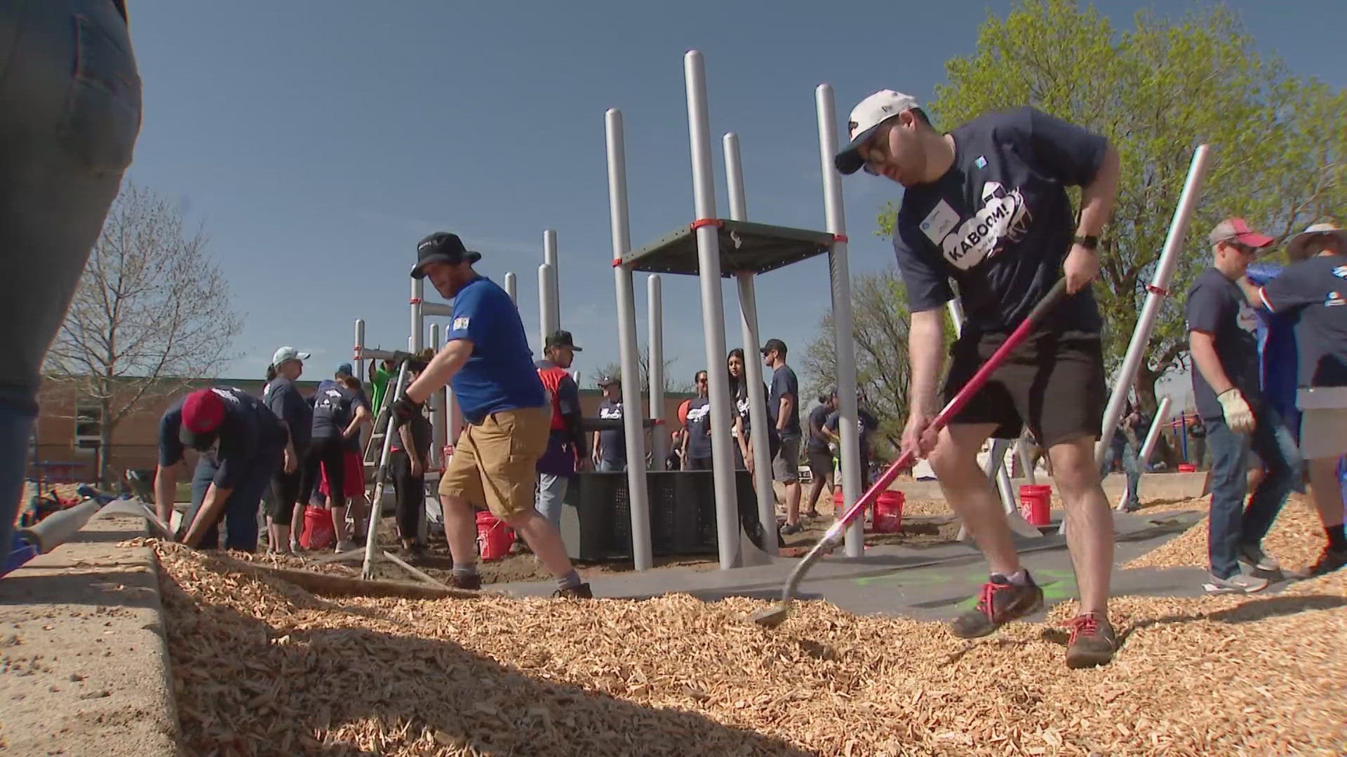 The Denver Broncos Foundation and KABOOM! came together to create a kid-designed, community-built playground at Park Lane Elementary School.