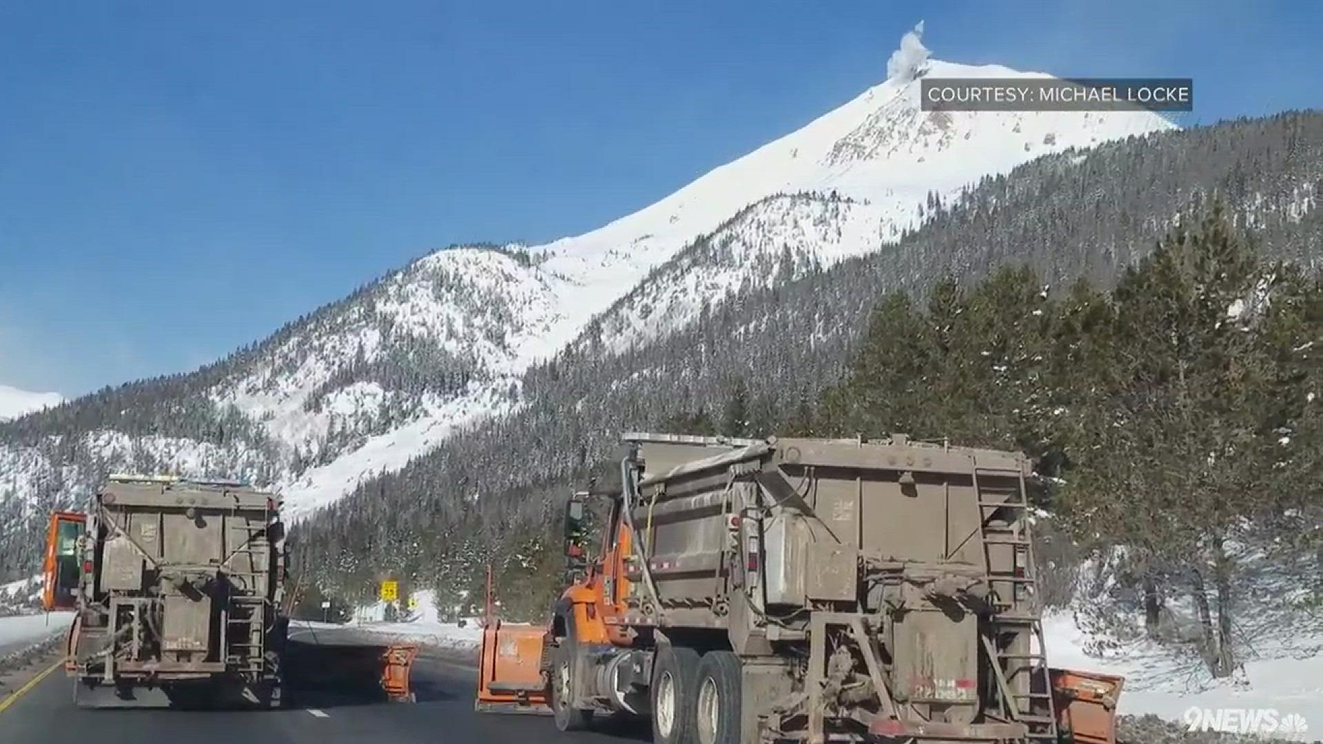 Interstate 70 was fully closed between Georgetown and Vail Pass after several feet of snow covered all lanes of traffic during avalanche reduction work.