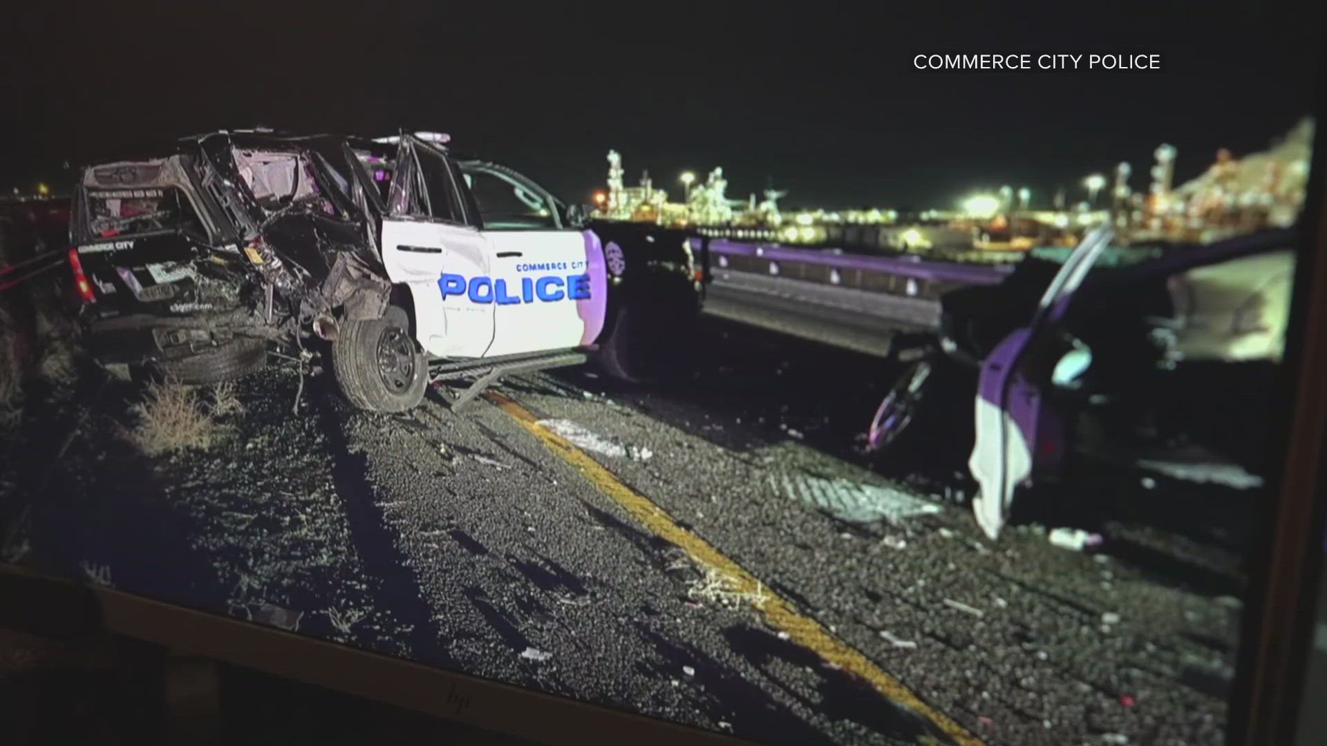 Officer injured in Tuesday morning crash in Commerce City | 9news.com