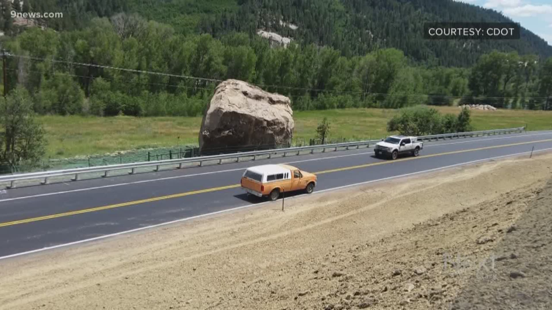 CDOT spent the last 9 weeks rebuilding a road around the massive boulder. Governor Polis says leaving the rock there saved taxpayers about $200,000.