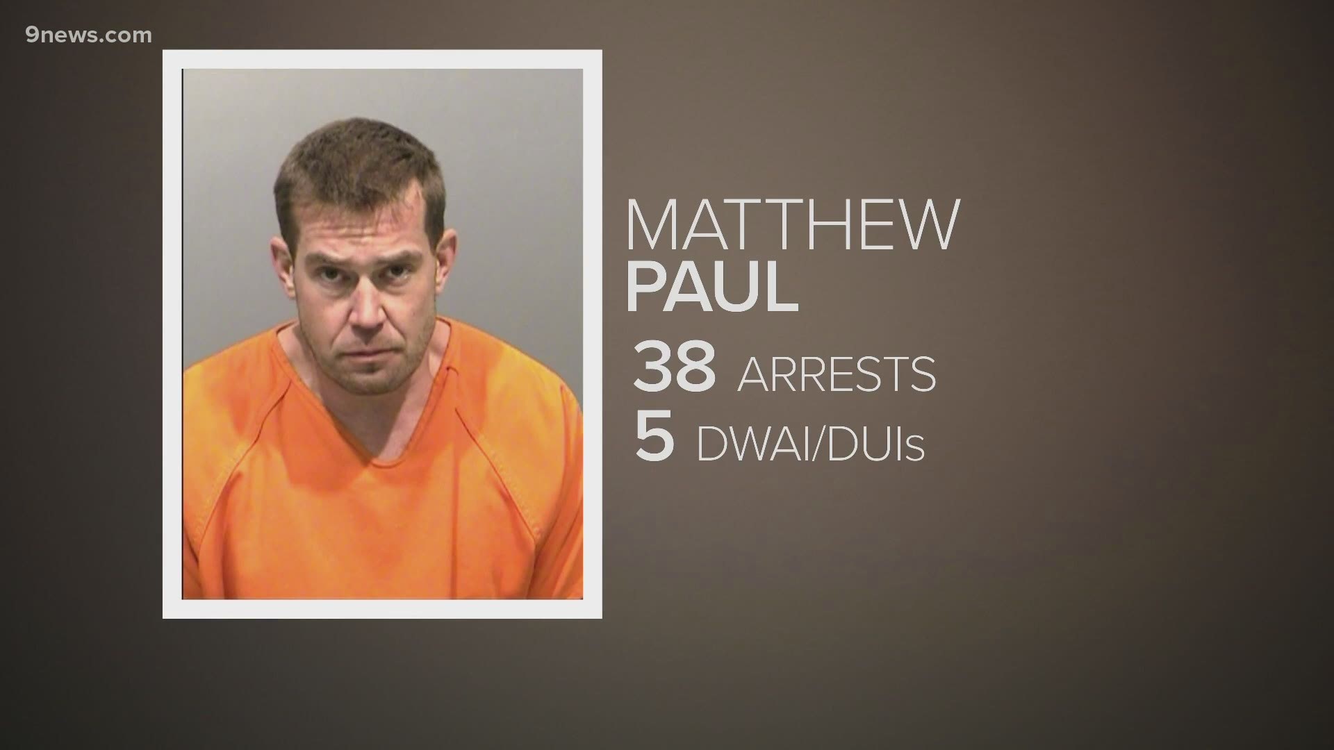 That suspect is identified as 46-year-old Matthew Lyvon Paul of Denver. Police said last month he slammed into a Wheat Ridge police patrol car.