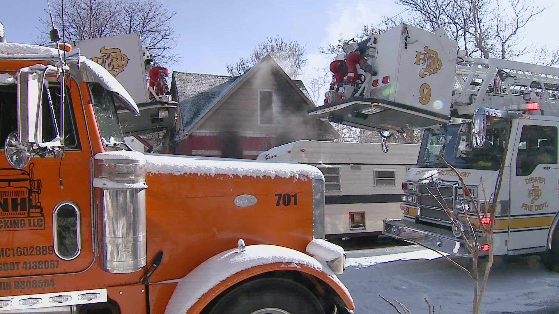 Denver Fire said the fire near the intersection East 47th Avenue and Williams Street was upgraded to a second alarm because of cold weather conditions.