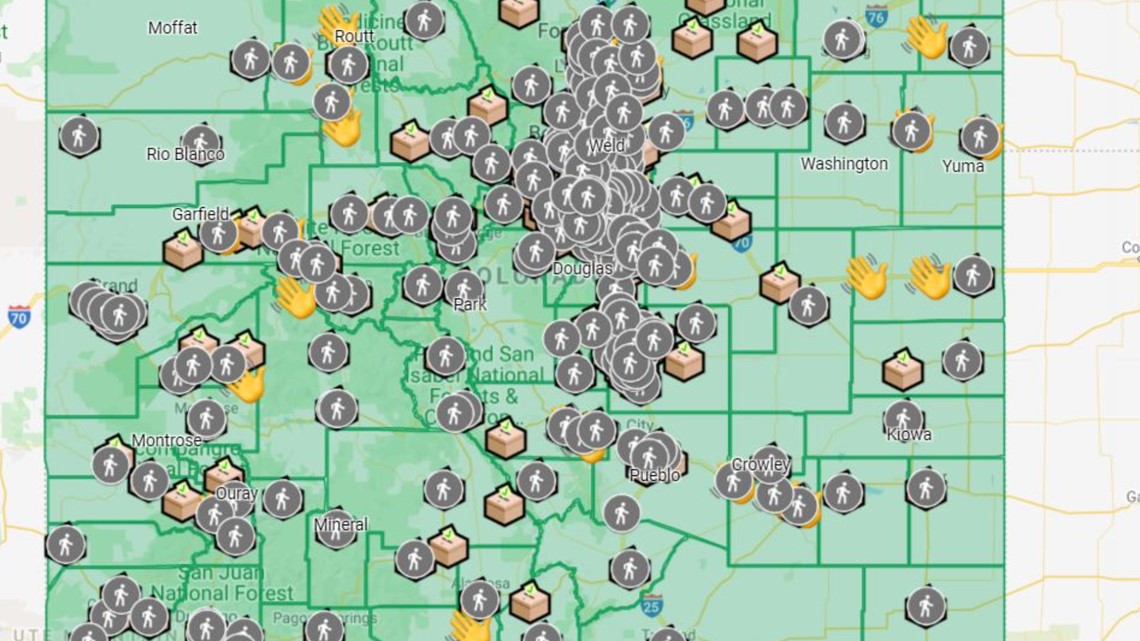Interactive map Colorado voting locations and ballot dropboxes