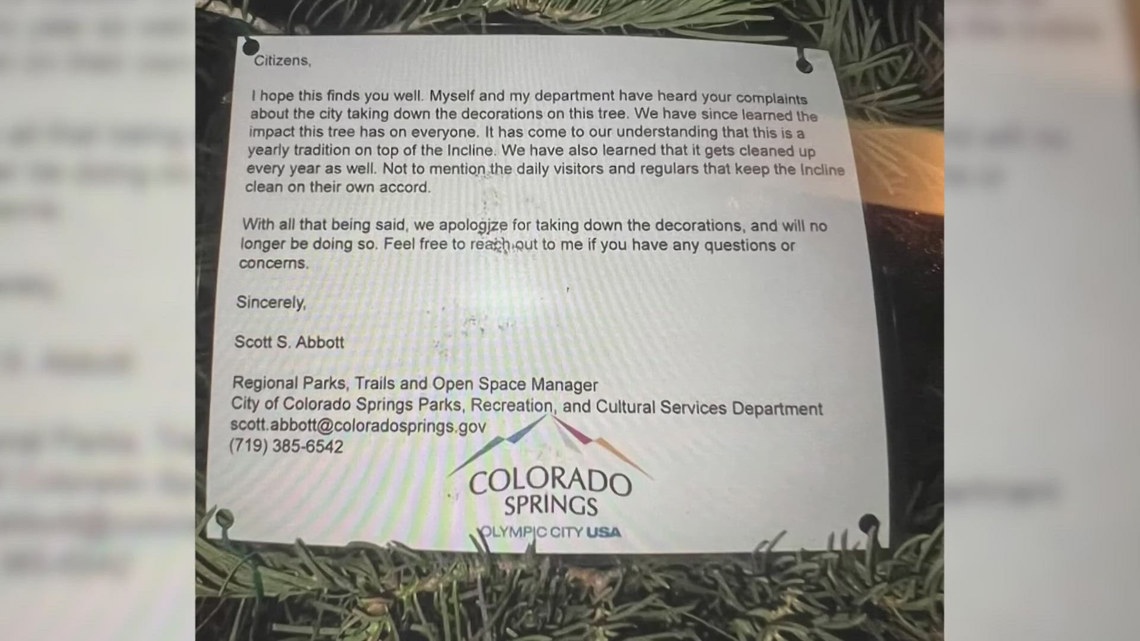 Confusion at Manitou Incline for tree decorating | 9news.com