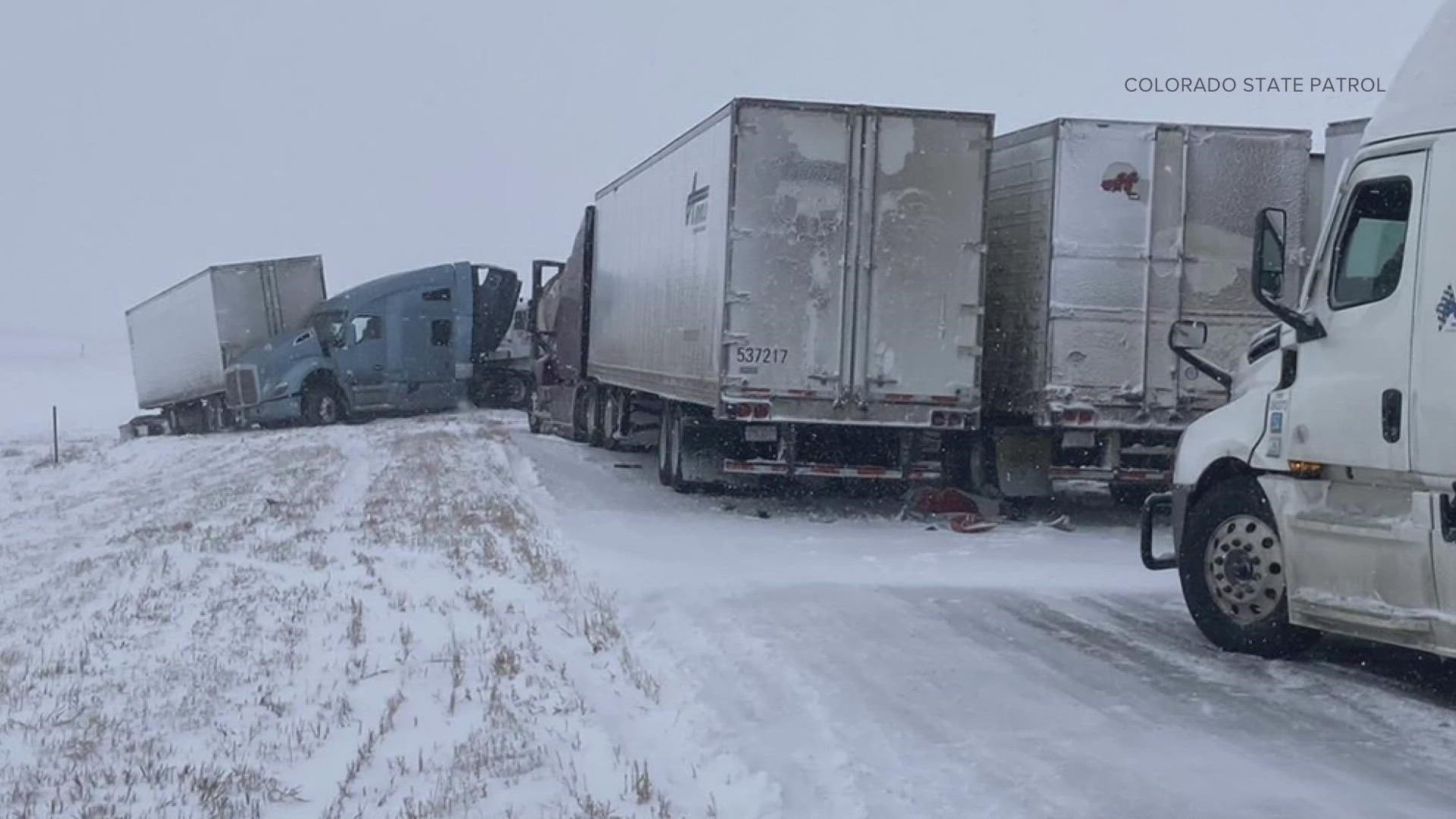 Interstate 70 was closed between Airpark Road and the Kansas state line due to a crash in Strasburg, according to CSP.