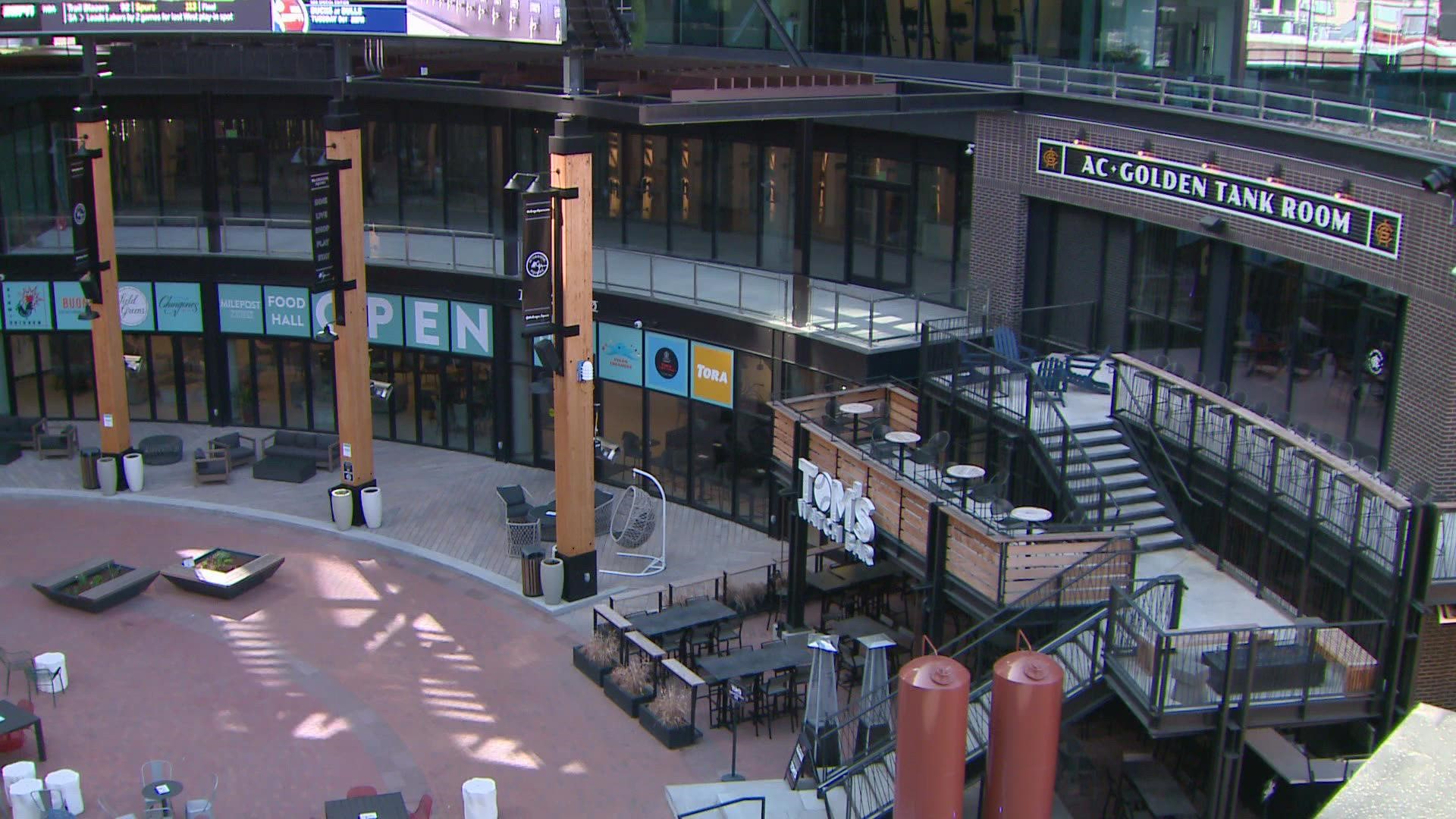 McGregor Square provides a gameday experience for fans outside of Coors Field.