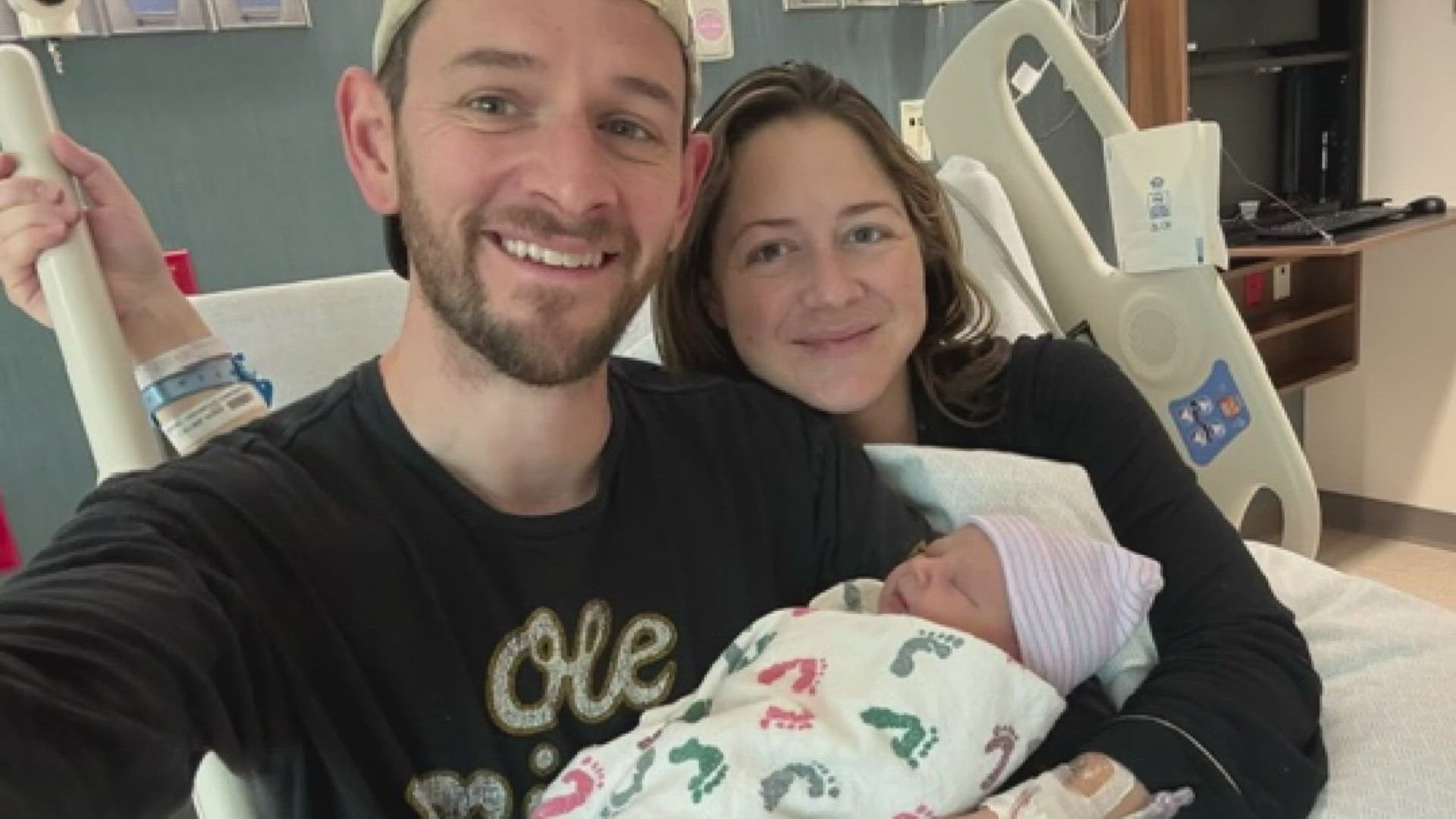 Jennifer Meckles and her husband Nathan Higgins welcomed their first child, Cora Christine, on Saturday afternoon.