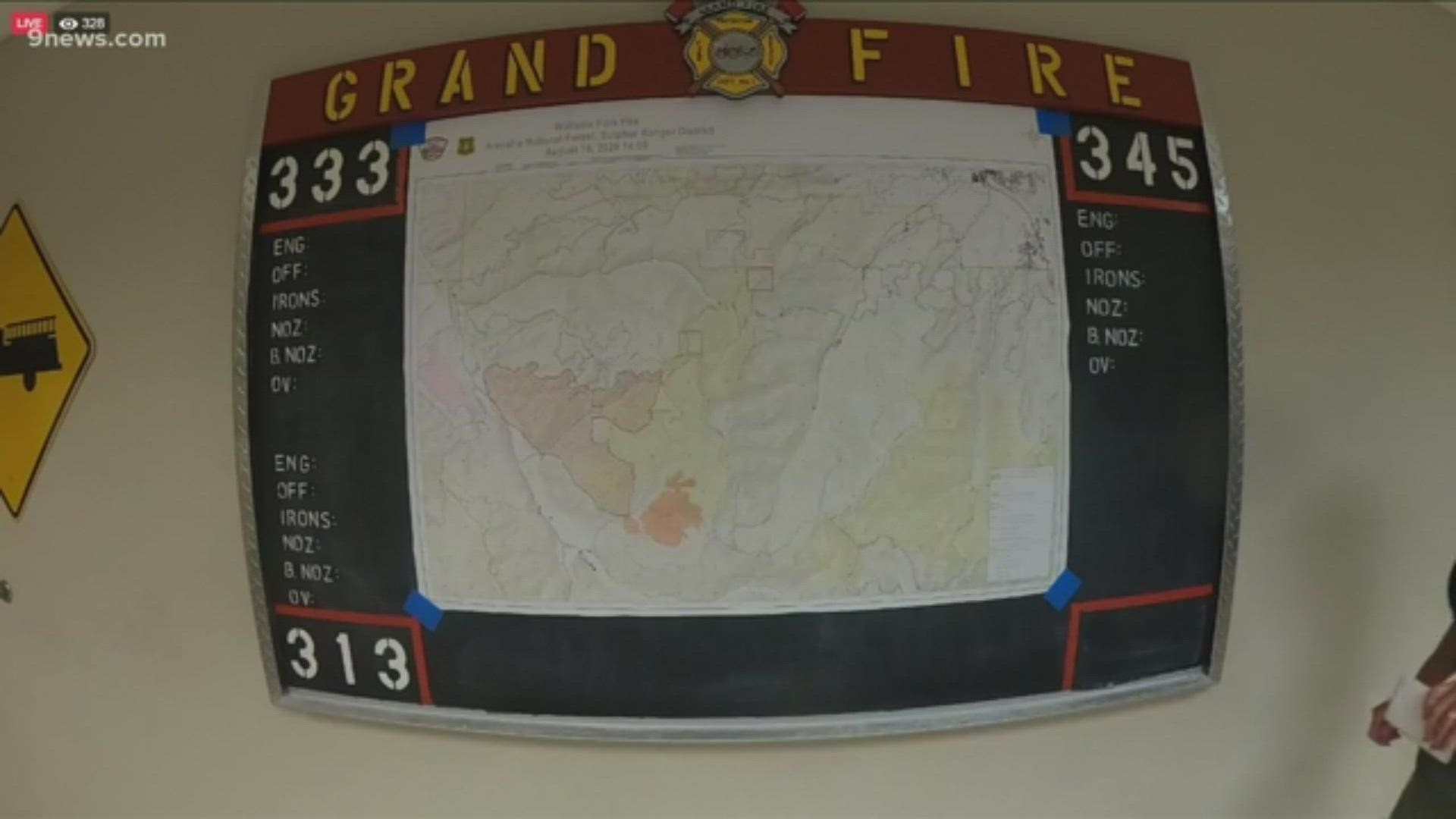 Officials provide an update on the Williams Fork Fire in Grand County on August 16.