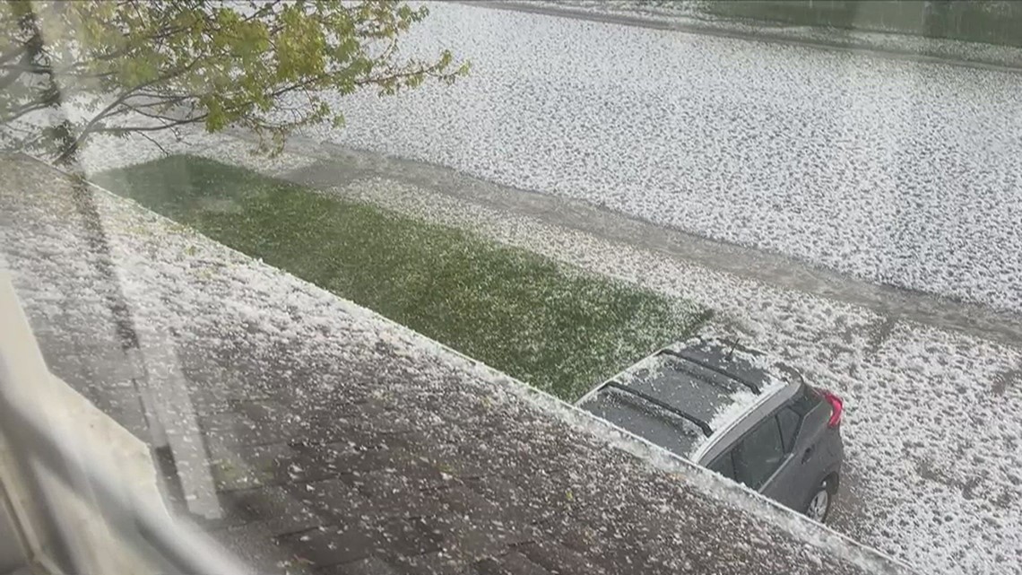 RAW: More hail falls on Parker Tuesday evening