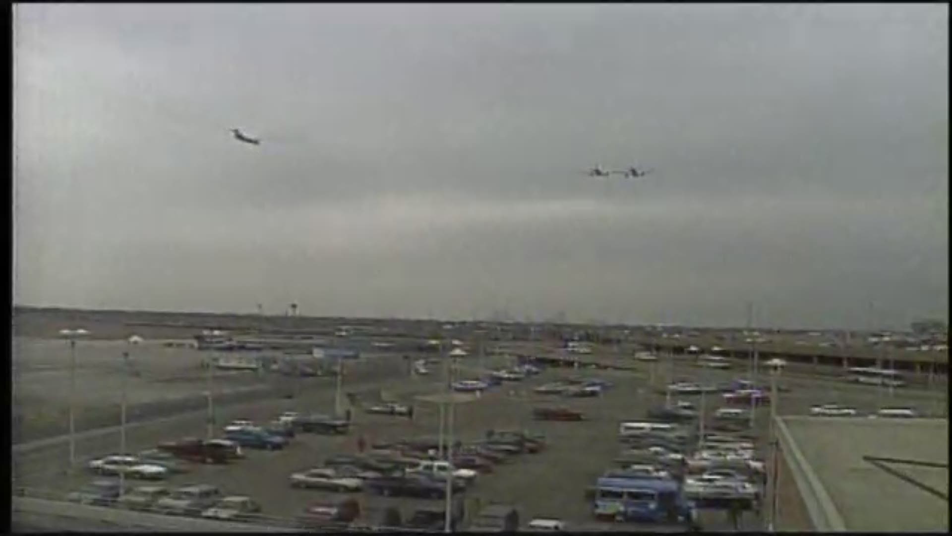 This is the final flyover at Stapleton International Airport, which was replaced by Denver International Airport on February 28, 1995.