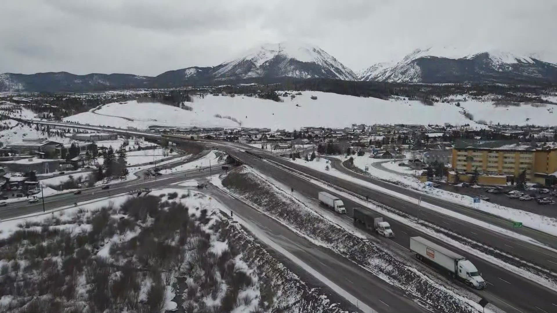 9NEWS reporter Rachael Krause was among many travelers stuck in Silverthorne after winter weather closed Interstate 70.