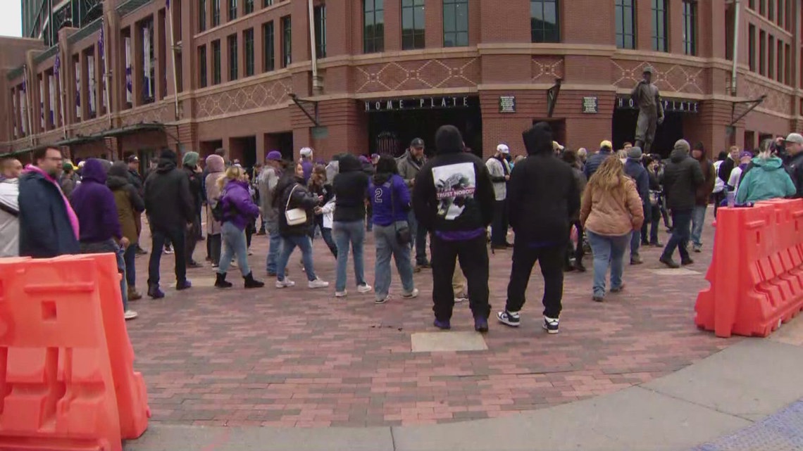 Rockies fans turn out for chilly home opener | 9news.com