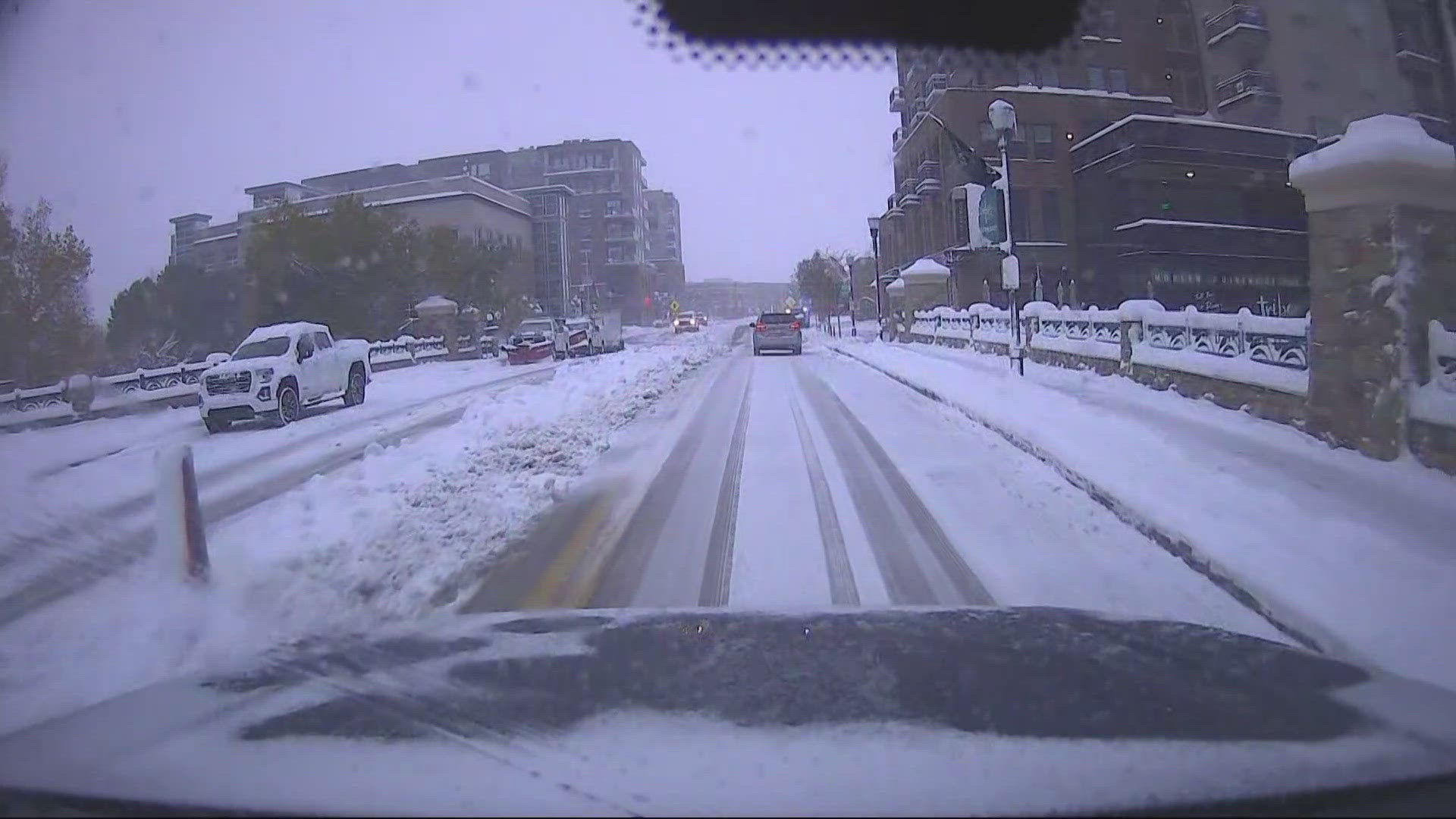 Lauren Scafidi is tracking slick road conditions in Castle Rock after a storm brought several inches of snow to the Denver metro area Tuesday into Wednesday.