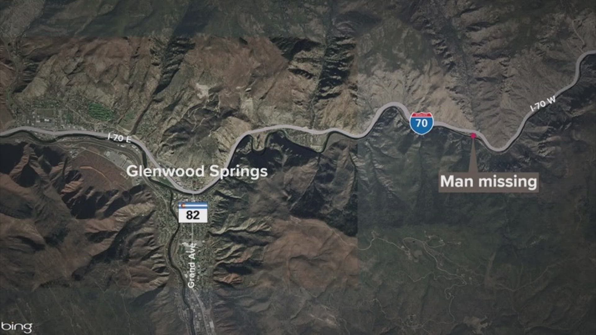 The man was reported missing just after 2 p.m. Sunday near Glenwood Springs.