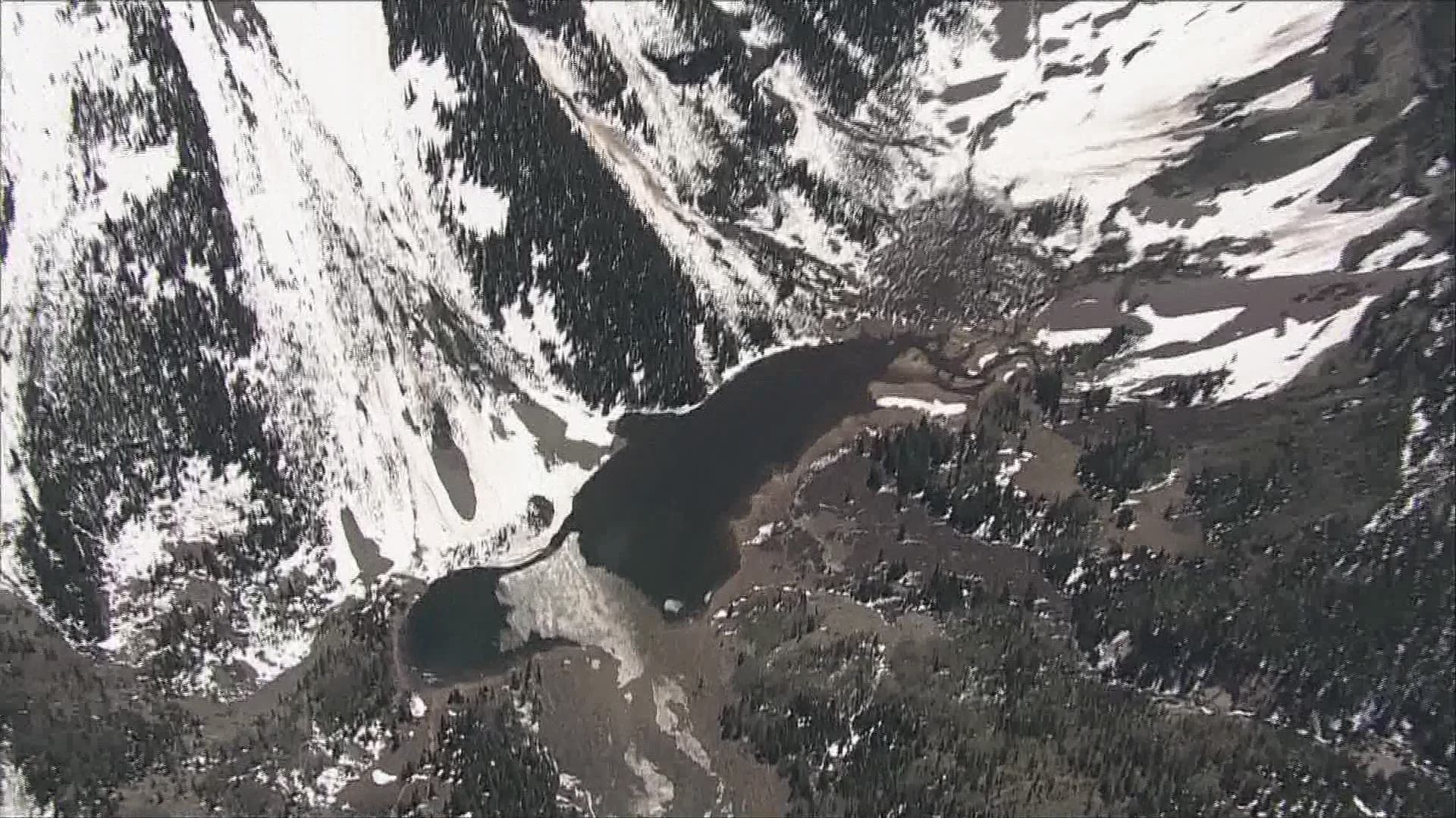 Sky9 footage shows the extent of the tree damage around Maroon Lake. The bells opened later than normal this year due to the amount of avalanche debris on the road leading up to the lake.