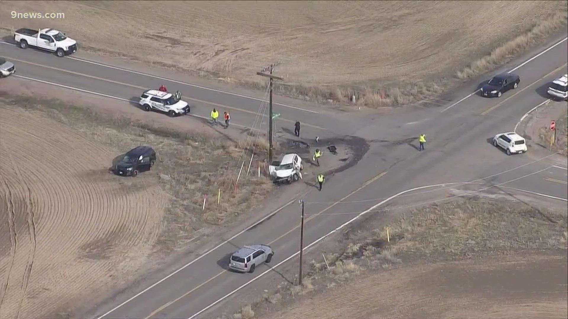 The deputy was hurt in the head-on crash with another vehicle in the area of E. 88th Ave. and Highway 79, north of Bennett.