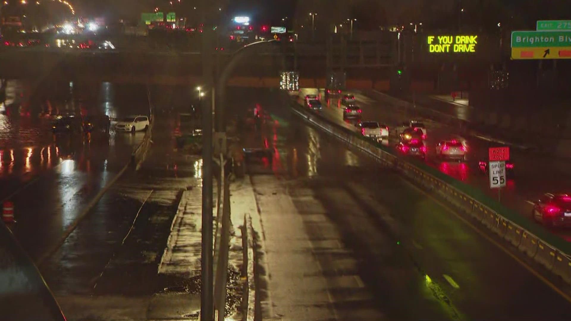 The Denver Fire Department said crews have rescued at least 19 people from vehicles.