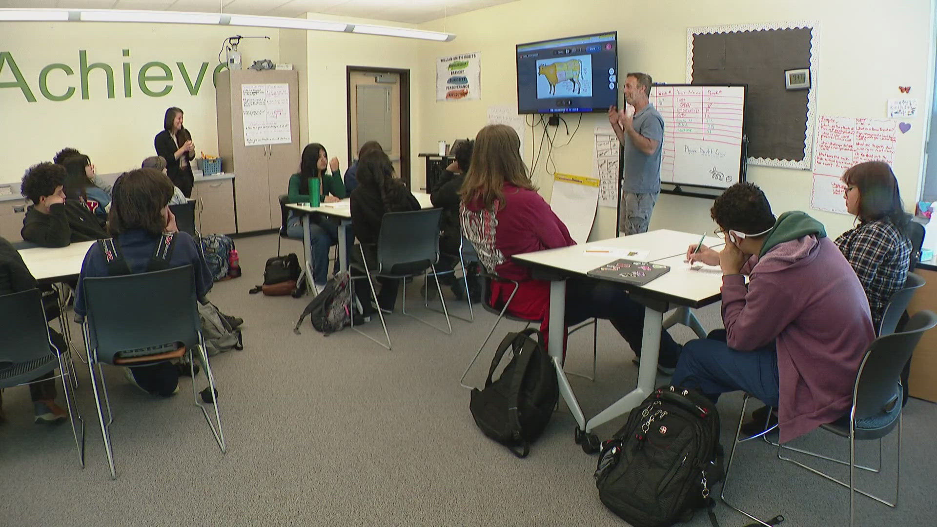 Students at William Smith High School in Aurora who enroll in "Wolf Empire" study the wolves reintroduced to Colorado through a combined math and literacy class.