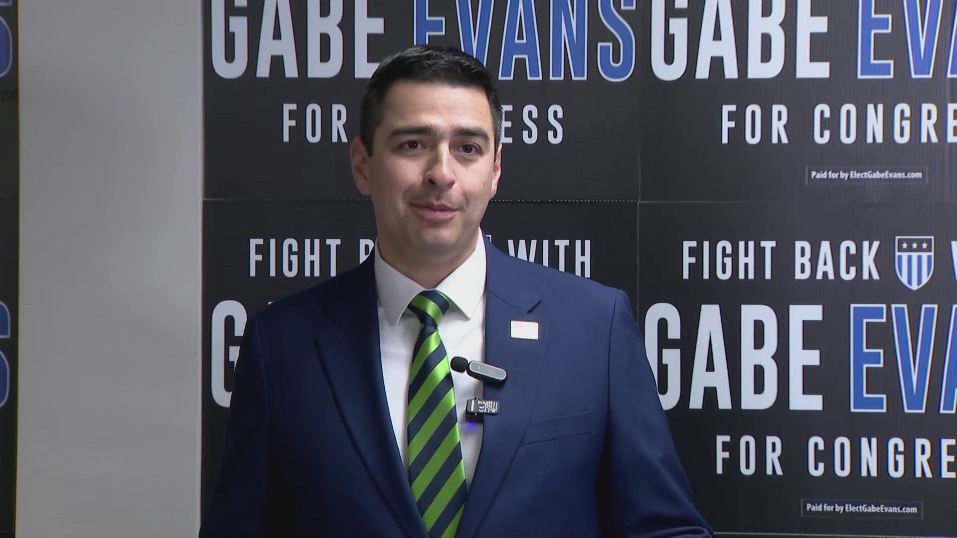 Republican Gabe Evans spoke Monday after Democratic incumbent Yadira Caraveo conceded in the race for Colorado’s 8th Congressional District. 