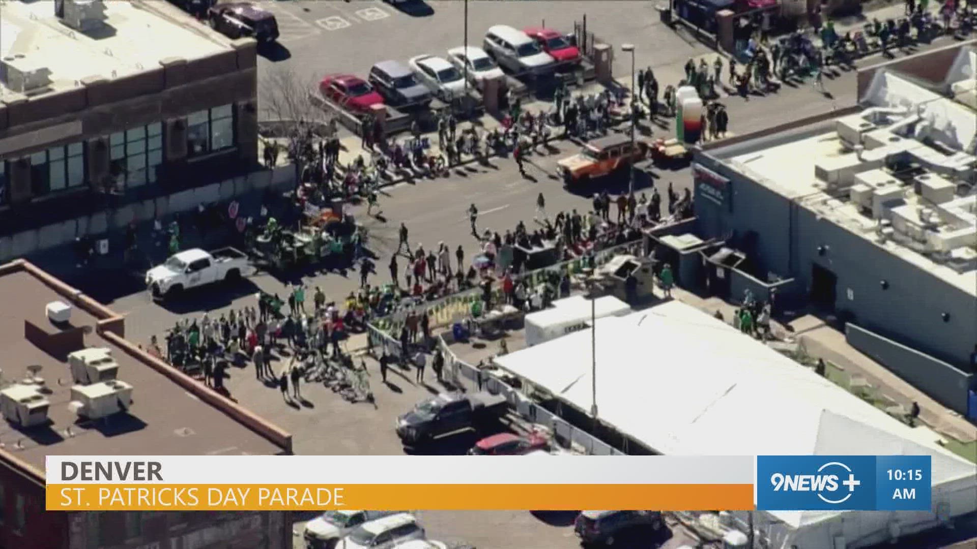 Take a live aerial look over the St. Patrick's Day parade in Denver.