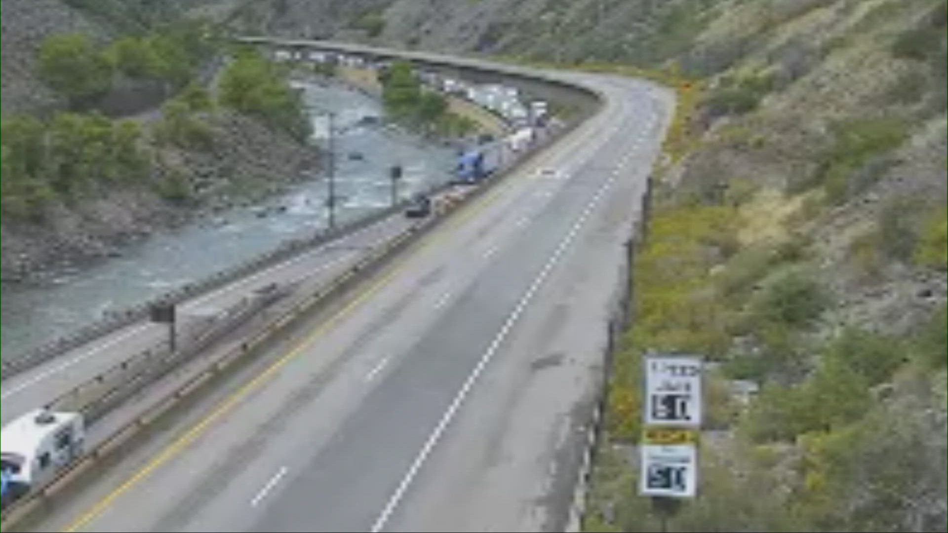 Interstate 70 is fully closed Tuesday through a portion of Glenwood Canyon following a crash.