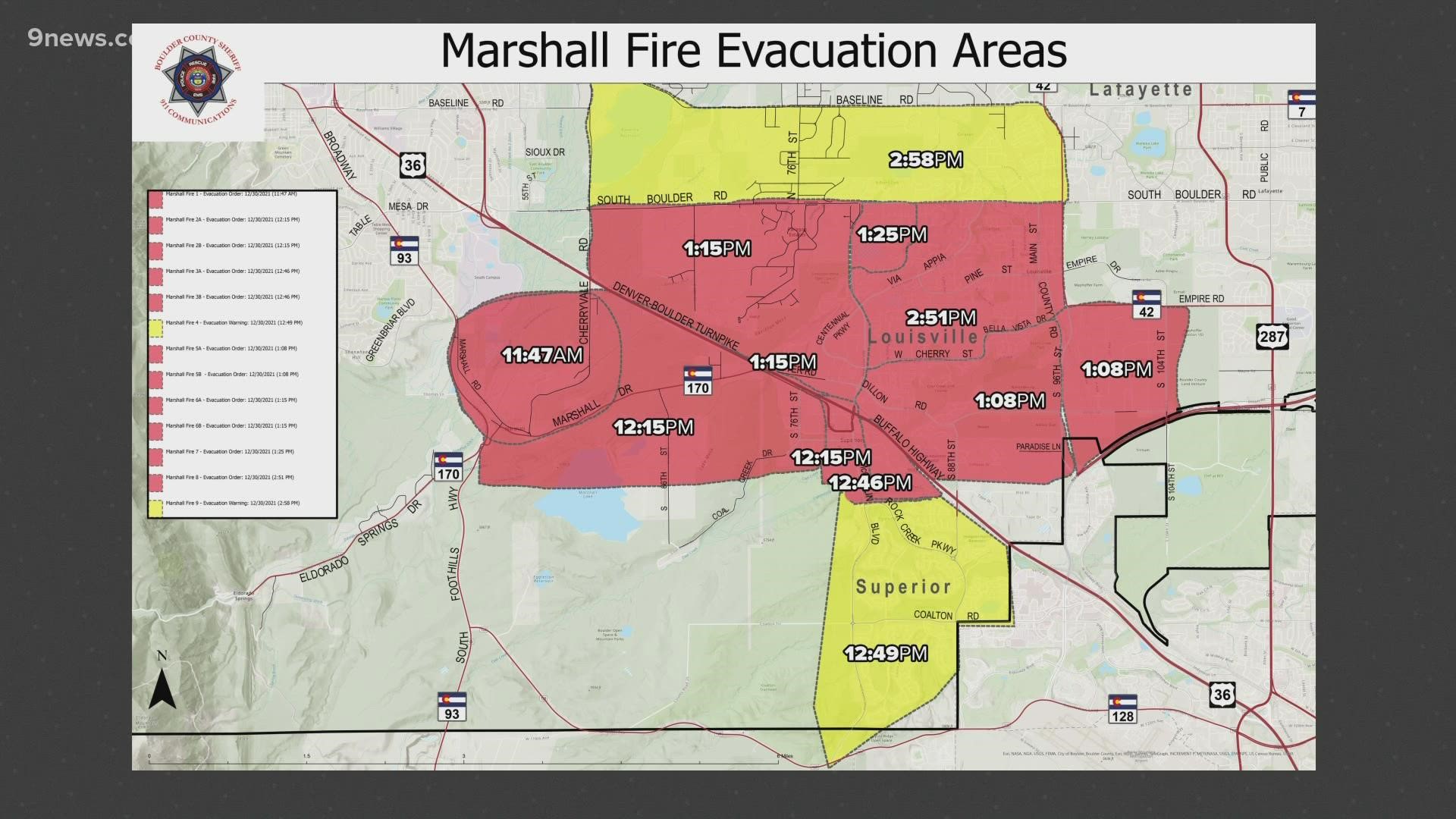 An evacuation order given to a Louisville neighborhood happened at 2:51 p.m., more than an hour after the surrounding area got it.