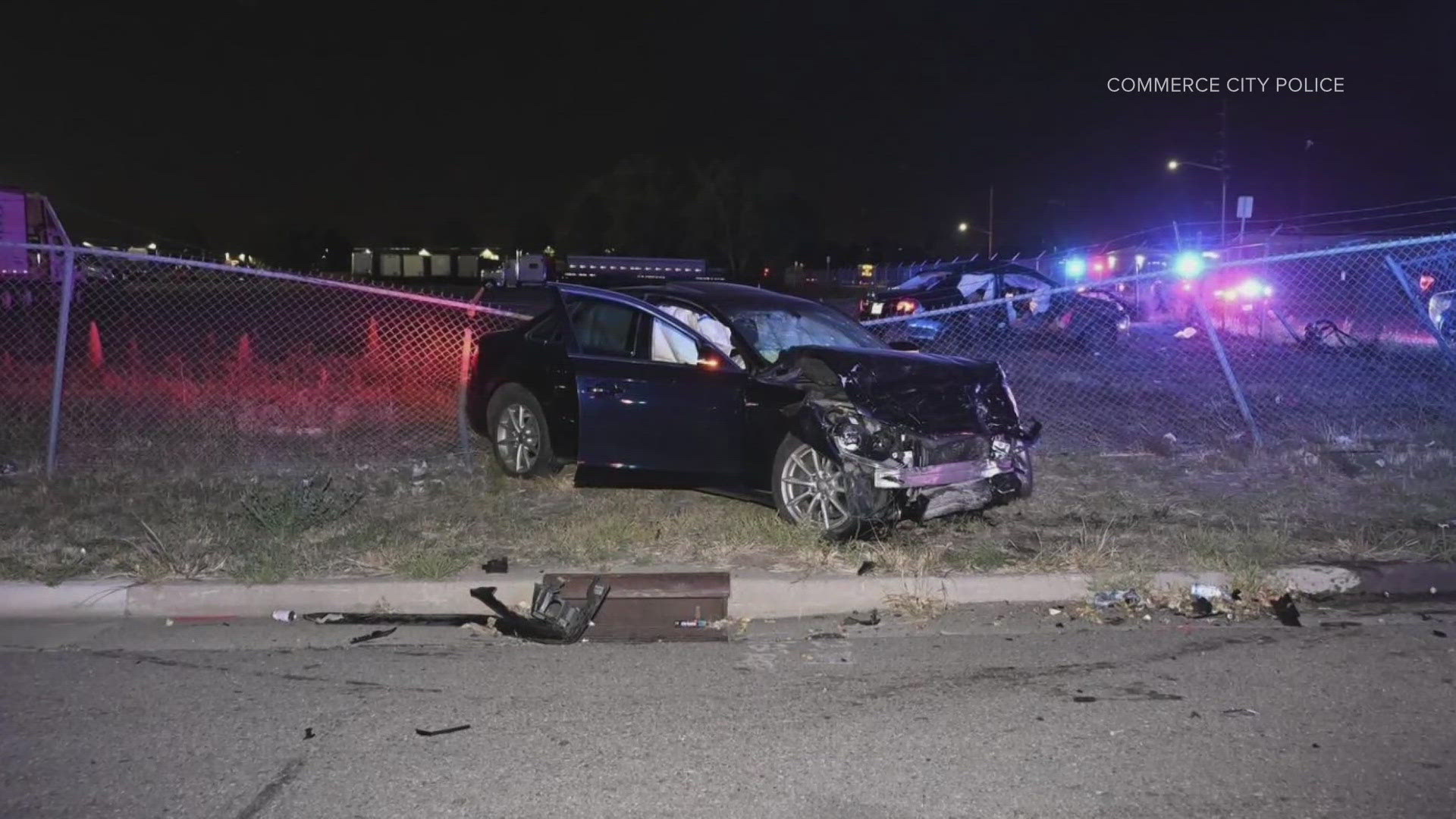 The teenager was riding in a vehicle with their family when another driver struck their vehicle Sunday night on Holly Street near East 58th Avenue.