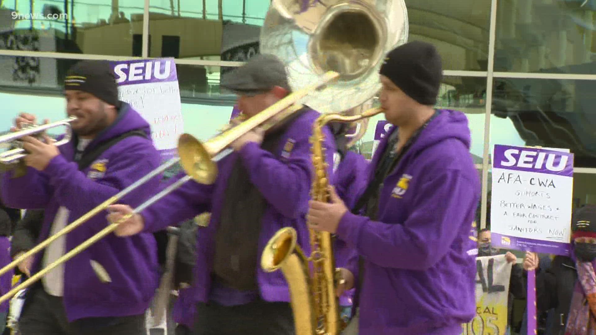 Janitors at DIA can expect to see a $4 an hour raise over their 3-year contracts, said SEIU.