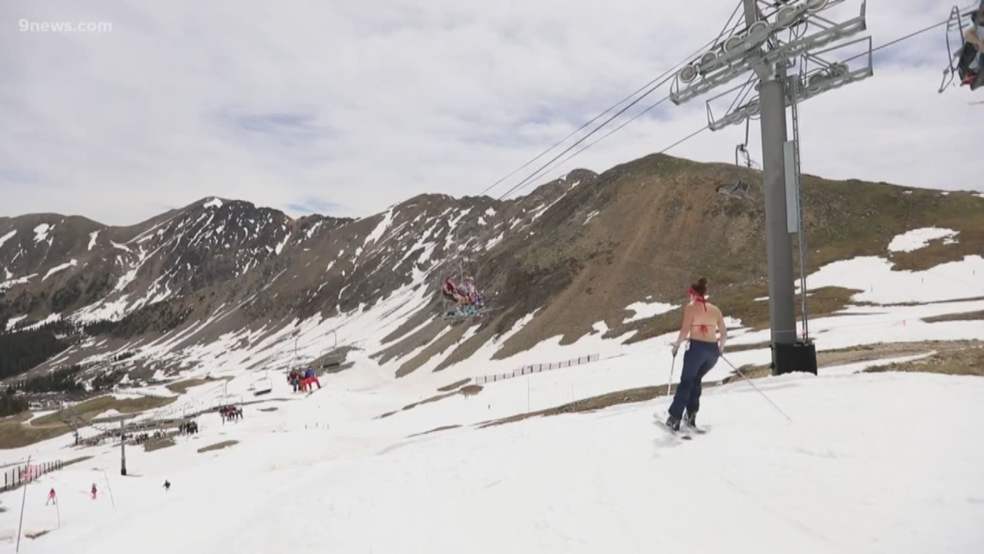 Late snow storms along the Continental Divide allowed Arapahoe Basin ski resort to extend its season into the summer!