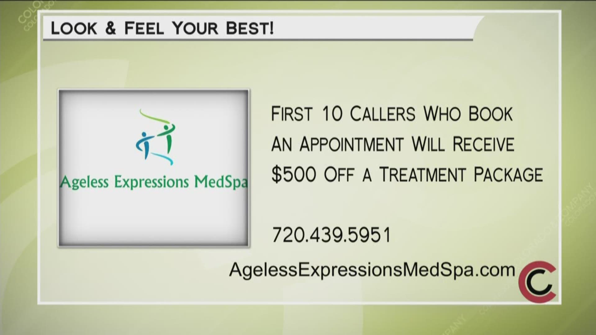 Call 720.439.5951 or visit AgelessExpressionsMedSpa.com to find out if their treatment package is right for you.