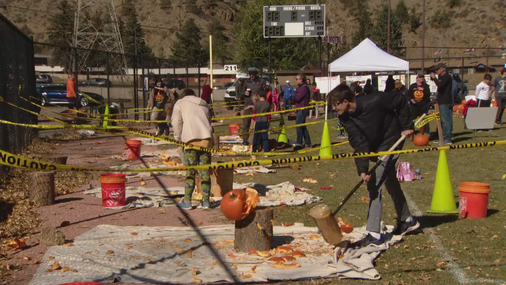 The annual event gives people a fun way to dispose of their Halloween pumpkins.