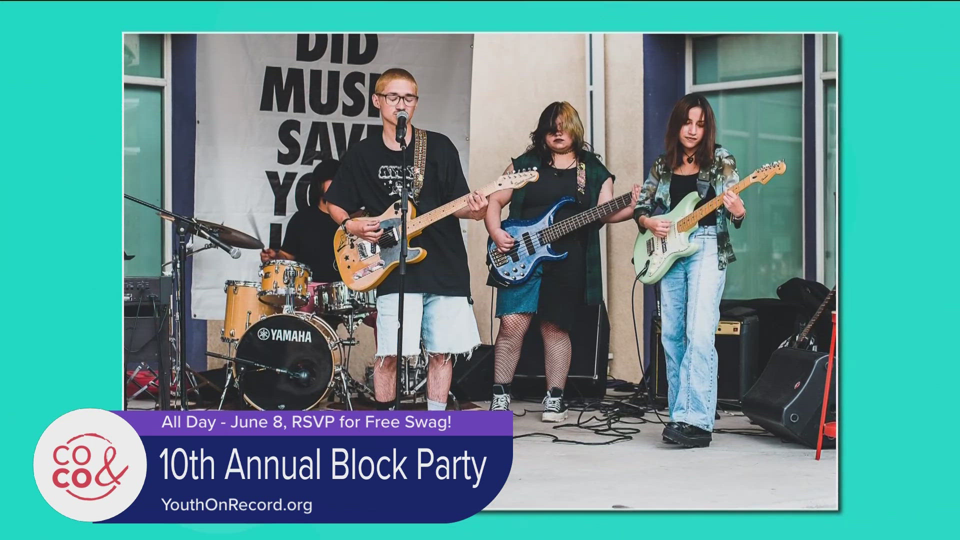 The 10th Annual Block Party happens June 8th from 2-7pm. Learn more at YouthOnRecord.org.