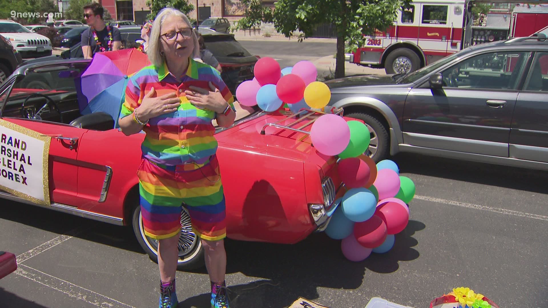 Out Boulder County's pride motorcade rolled through Longmont, Boulder and Lafayette Sunday. An anti-police protest briefly halted the parade in Boulder.