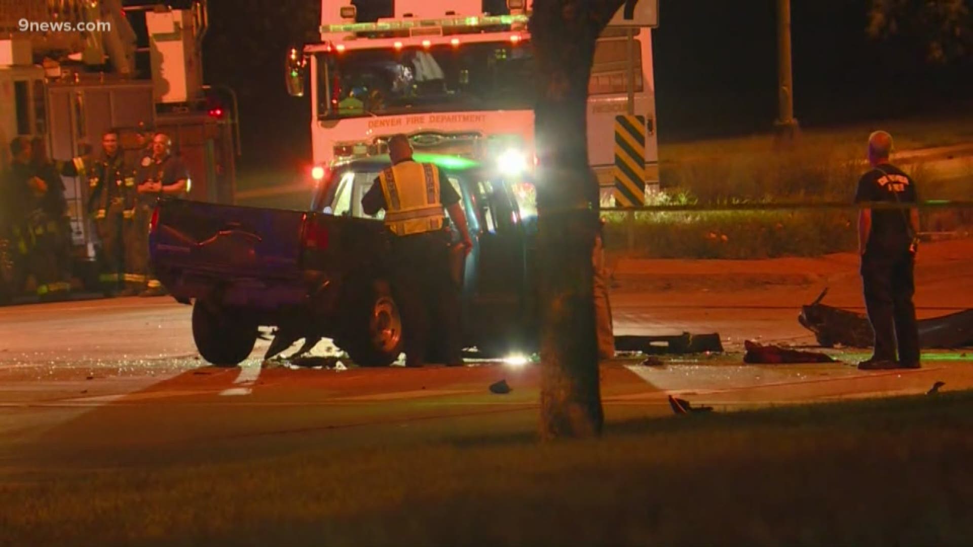 One person was killed in the crash Sunday night near East 46th Avenue and North Chambers Road.