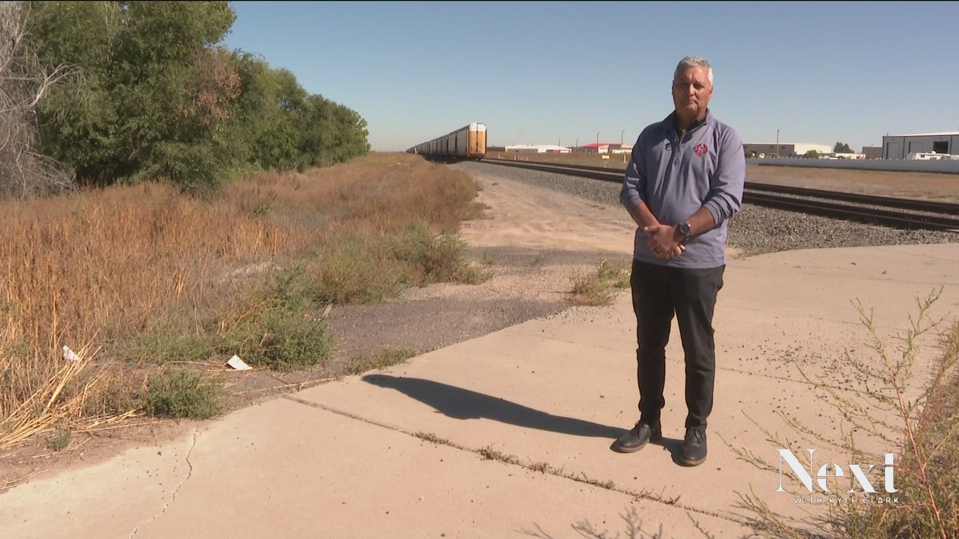 A train was stopped near Highway 85 and 112th Avenue for at least two hours on Monday. Firefighters say this problem has been going on for years.