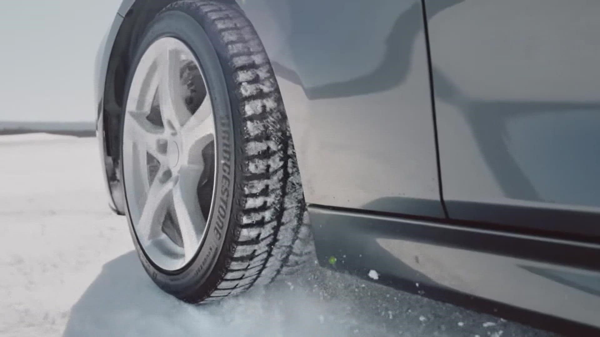 Tires with more tread work best in snowy conditions for traction.