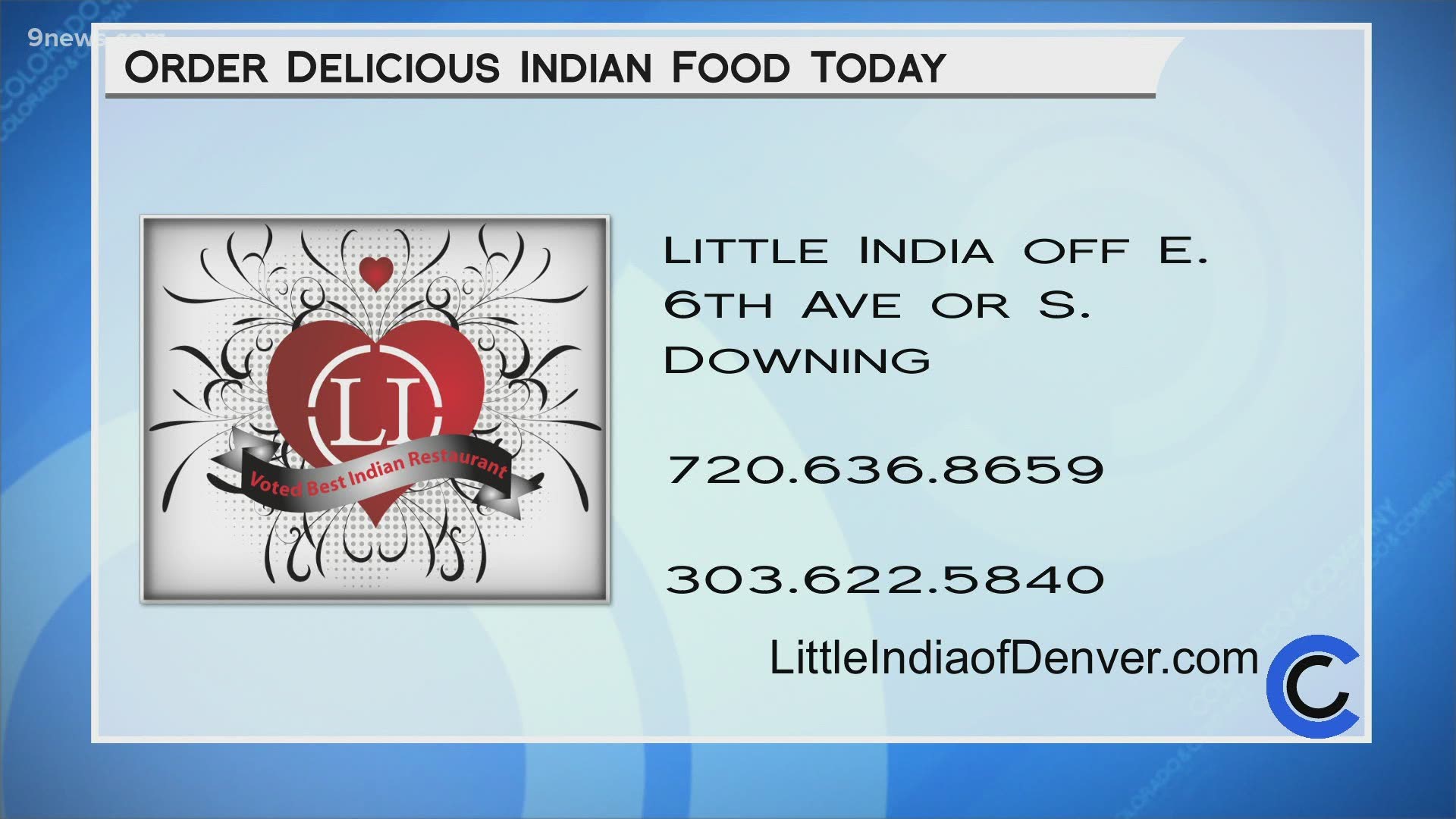 Little India of Denver is open for takeout and is planning on opening their Downing location soon! Place a to go order by calling 720.636.8659.