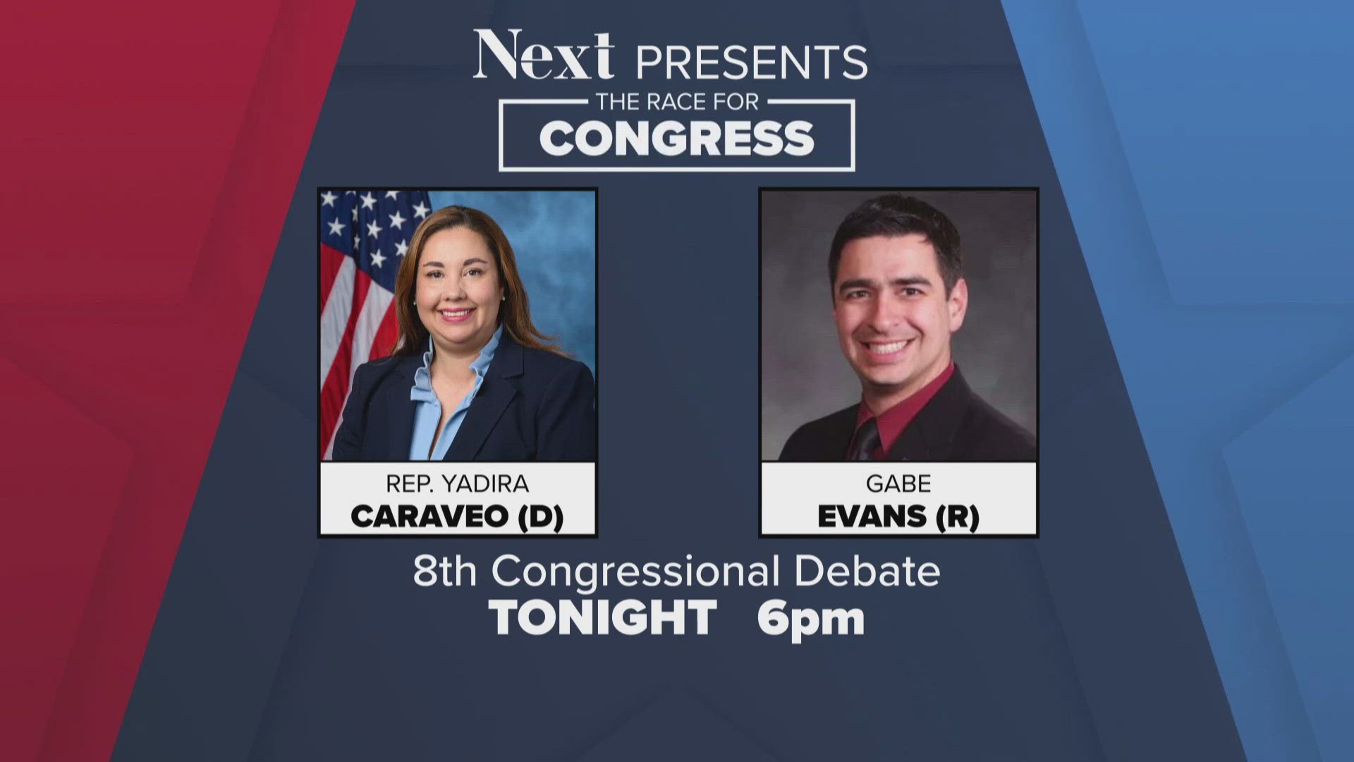 Congresswoman Yadira Caraveo, the Democratic incumbent, and Republican state Rep. Gabe Evans will debate live at 6 p.m. Tuesday on 9NEWS and 9NEWS+.