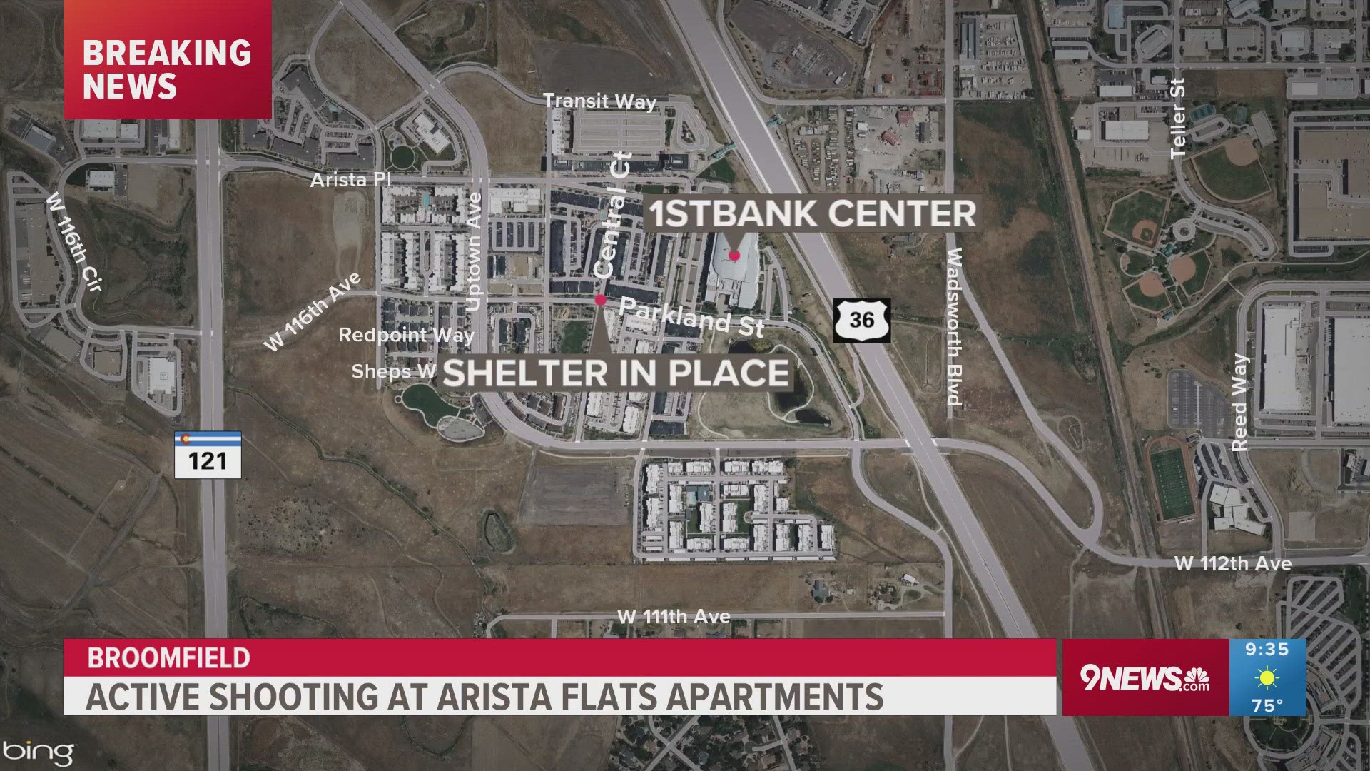 The apartment complex is near the 1stBank Center between U.S. 36 and Wadsworth Parkway. Police said they have done some limited evacuations.