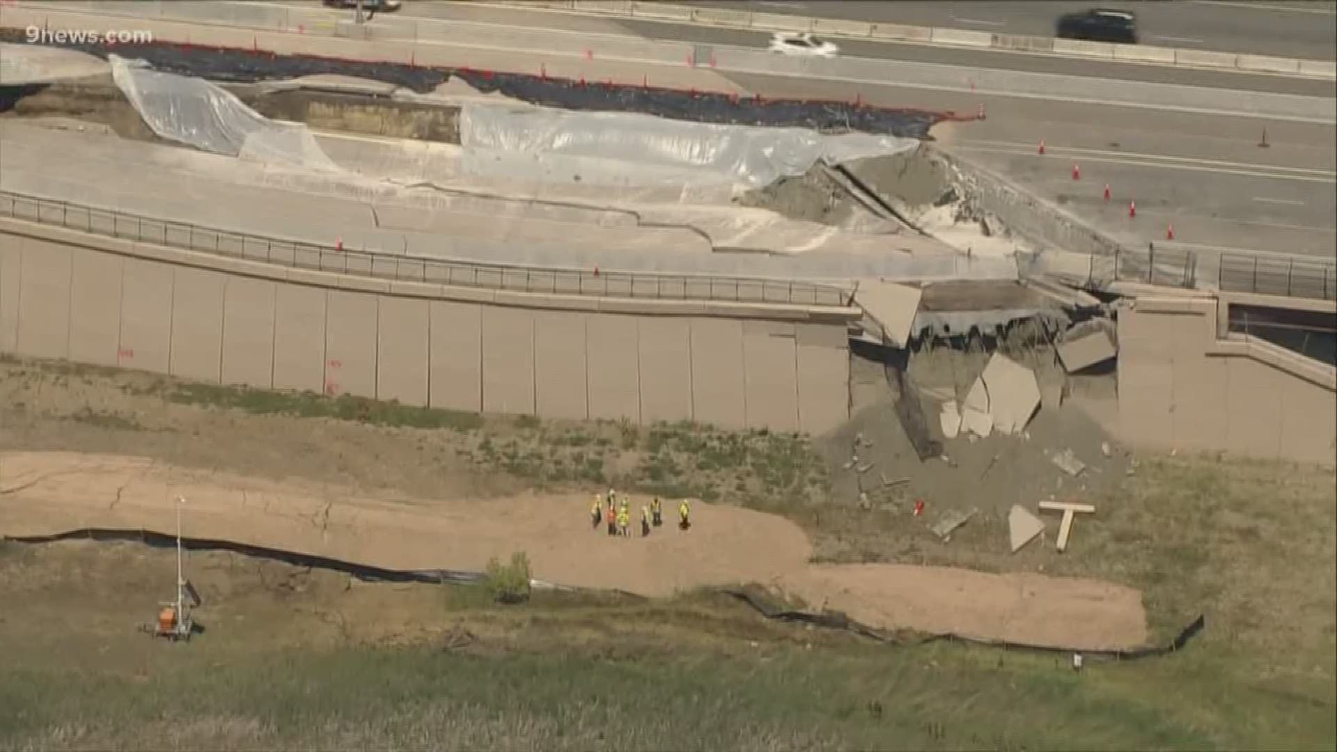CDOT crews will remain in the area and expect to continue construction on the highway after a portion of it sank in July.