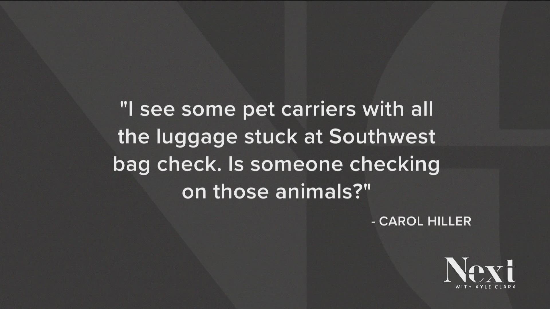 Next Question Are there pets in the pet carriers stuck at baggage