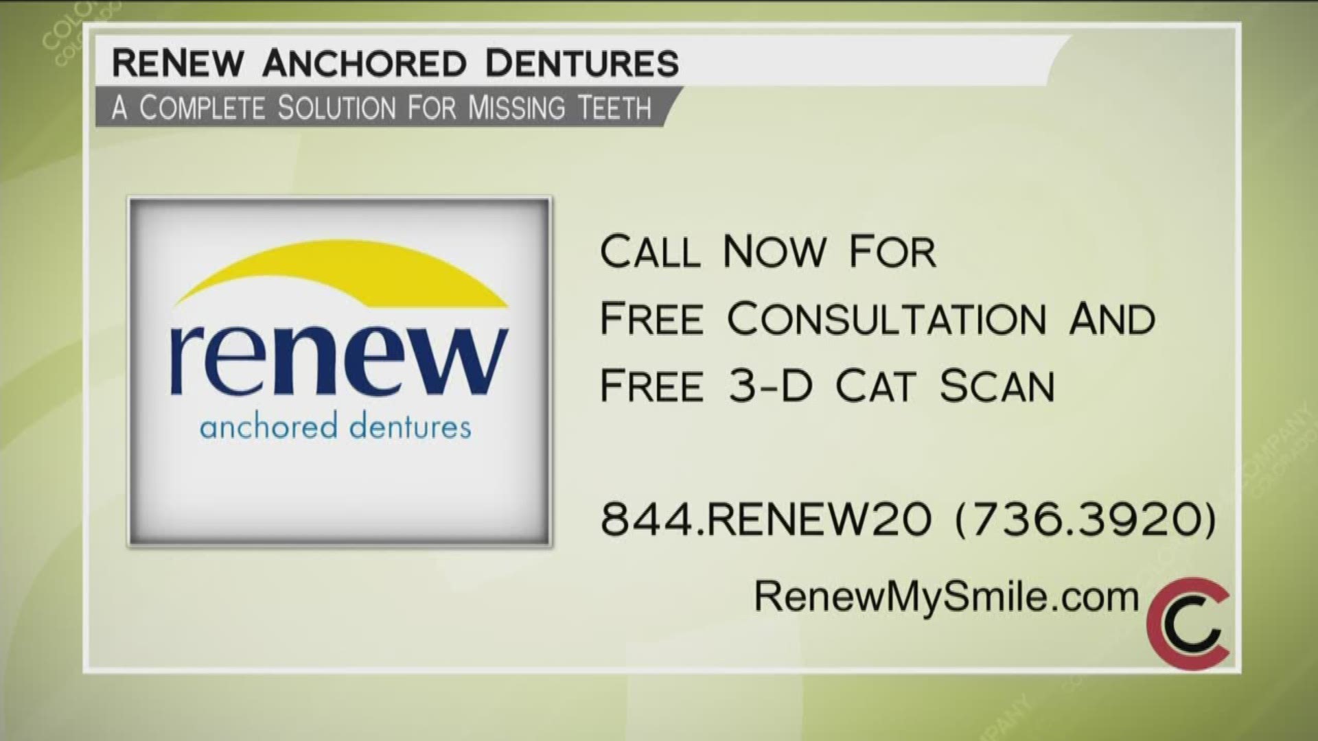 Call 844.736.3920 or visit RenewMySmile.com to schedule your free consultation and get that smile you've always wanted.