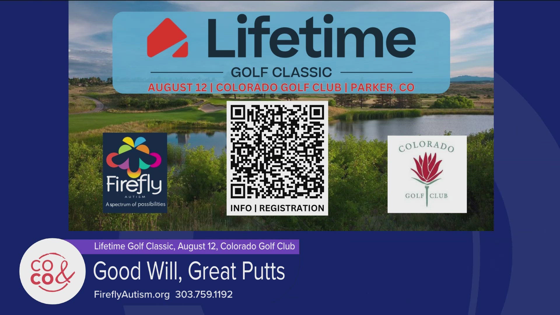 The Lifetime Classic Golf Tournament happens on August 12th and benefits Firefly Autism. Learn more and sign up by scanning the QR Code on your screen.